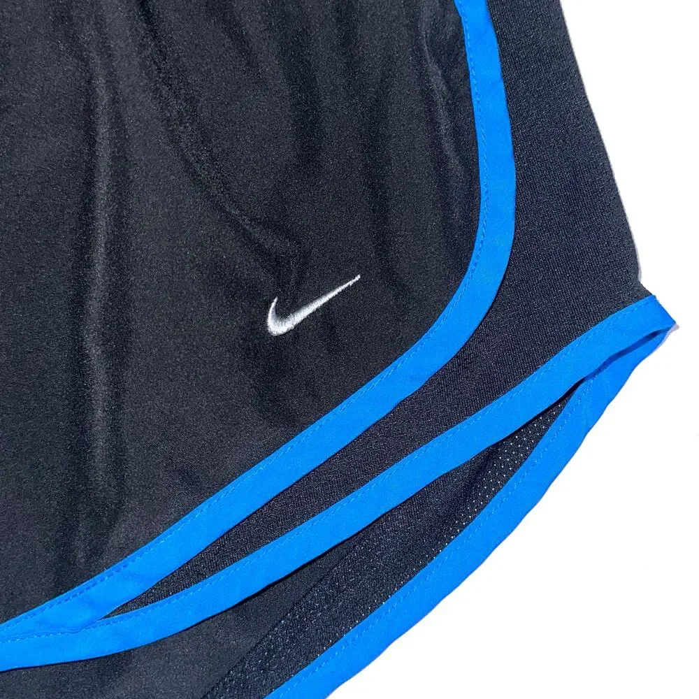 Nike Dri-Fit Black Blue Tempo Athletic Running Shorts Size Small